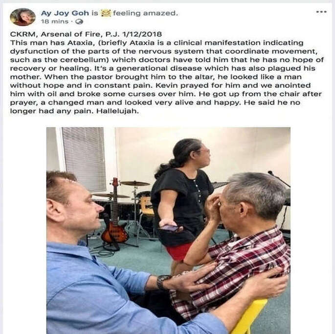 Deliverance and healing at CKRM PJ 1.12.2018