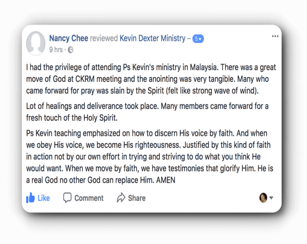 Testimony from CKRM church PJ 17.9.2017